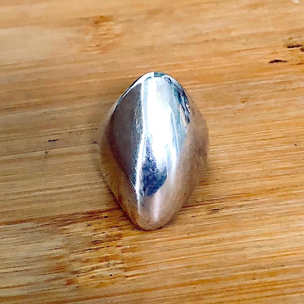 $82 Estate Oblong Dome Ring Sterling Silver Size 8 & 1/4 Designer Mark 925